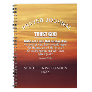Personalisiertes Christliches TRUST GOD Gebet Jour Notizblock