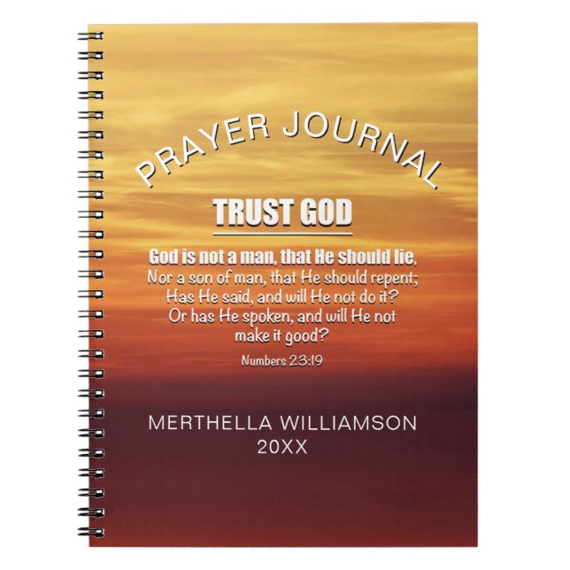 Personalisiertes Christliches TRUST GOD Gebet Jour Notizblock (Vorderseite)