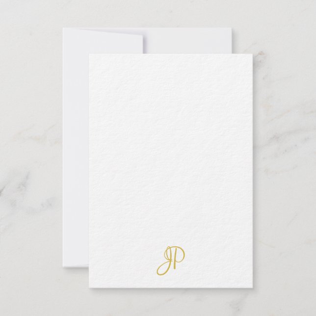 Personalisiertes Classic-Gold-Kalligraphie-Monogra Mitteilungskarte (Vorderseite)