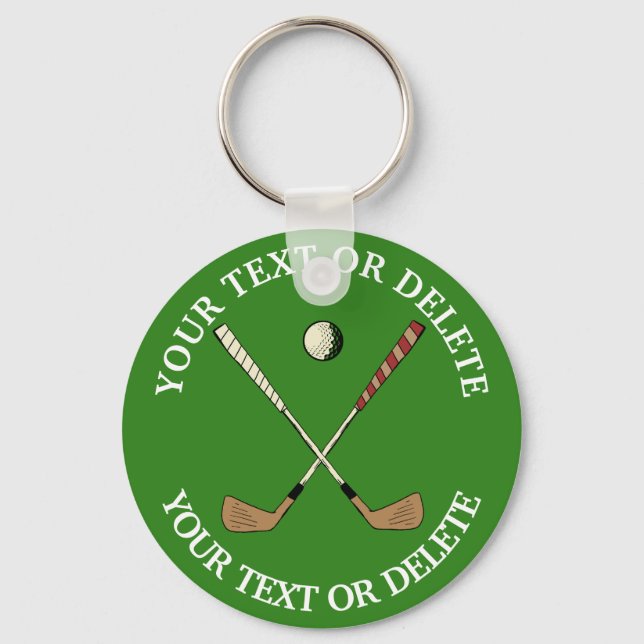 Personalisiertes Classic Golf Golfer Green Schlüsselanhänger (Vorderseite)