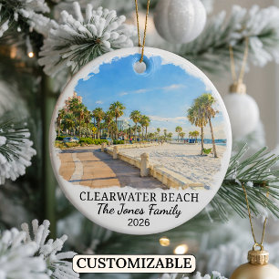 Personalisiertes Clearwater Beach-Ornament, Florid Keramik Ornament
