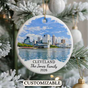 Personalisiertes Cleveland-Ornament, Benutzerdefin Keramik Ornament