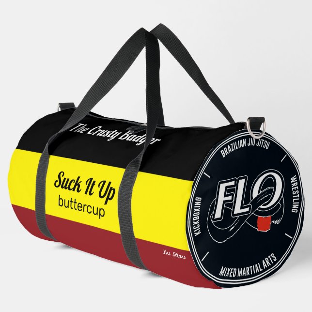 Personalisiertes Clublogo BJJ Jiu Jitsu Black Yell Duffle Bag (Linke Ecke)