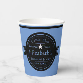 Personalisiertes Coffee Shop Logo Pappbecher