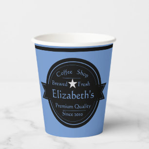 Personalisiertes Coffee Shop Logo Pappbecher