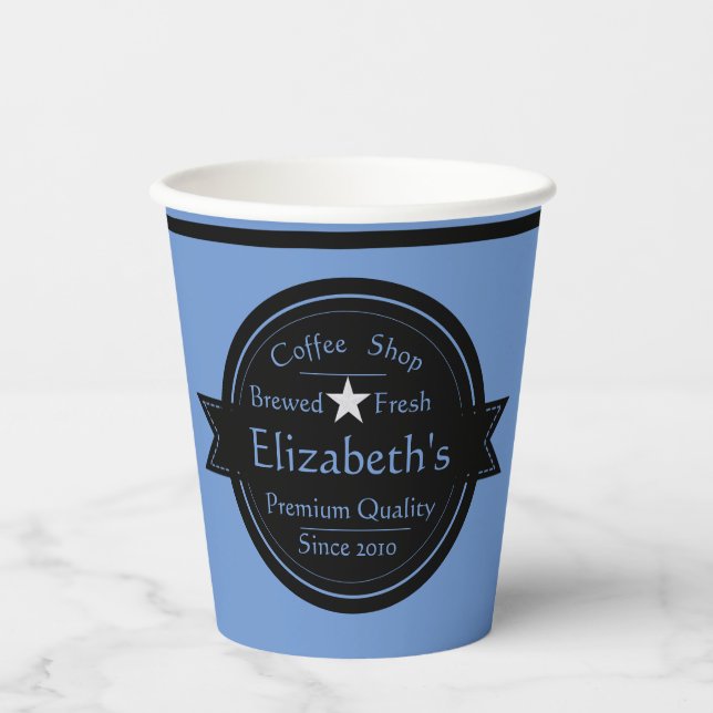 Personalisiertes Coffee Shop Logo Pappbecher (Vorderseite)