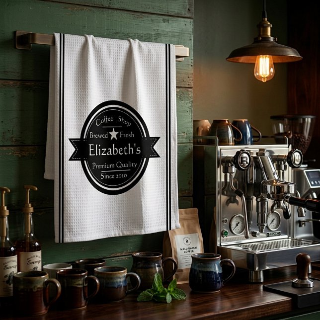 Personalisiertes Coffeeshop-Logo  Geschirrtuch (Von Creator hochgeladen)