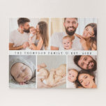 Personalisiertes Collage-Jahr für kundenspezifisch<br><div class="desc">Erstellen Sie ein personalisiertes großes Puzzle mit einer 5-Foto-Kollektion für ein unvergessliches und eindrucksvolles Geschenk. Dieses maßgeschneiderte Puzzle präsentiert fünf Ihrer beliebten Fotos in einer schönen Galerie und bringt Freude und Nostalgie, während Sie sie zusammenstellen. Dieses Puzzle ist ideal für Ansammlungen, besondere Anlässe oder Familien. Es ist sowohl eine unterhaltsame...</div>
