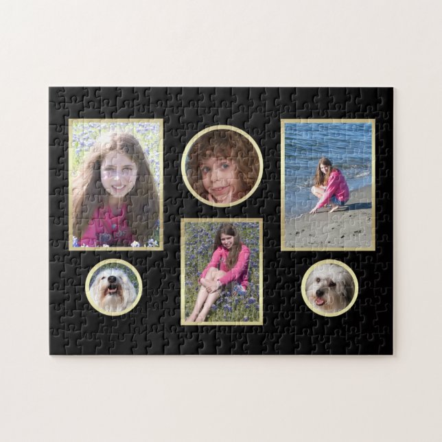 Personalisiertes Collage Sechs-Foto-Puzzle (Horizontal)