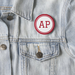 Personalisiertes College-Studenten-Monogramm Karme Button