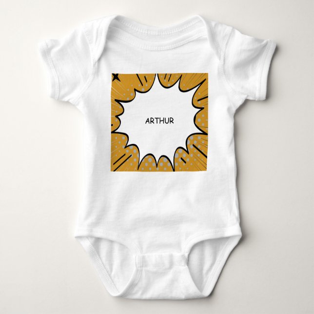 Personalisiertes Comic Baby Strampler (Vorderseite)