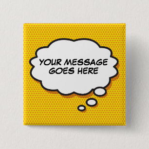 Personalisiertes Comic-Book-Pop-Art-Denkblase Button