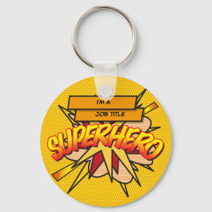 Personalisiertes Comic-Book-Pop-Art ICH BIN EIN... Schlüsselanhänger