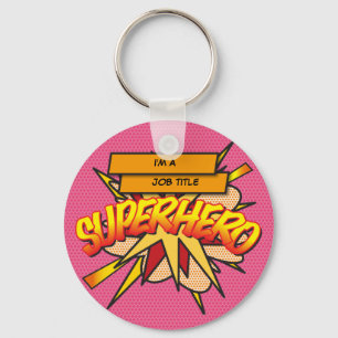 Personalisiertes Comic-Book-Pop-Art ICH BIN EIN... Schlüsselanhänger