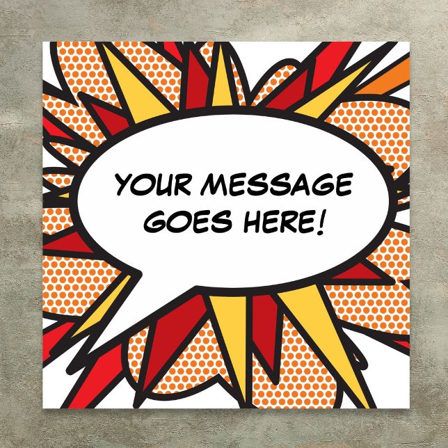 Personalisiertes Comic Buch Pop Art Speech Blase Poster (Personalized Message Comic Book Speech Bubble Poster
)