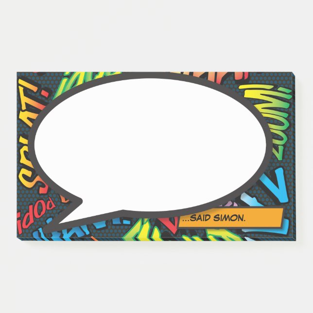 Personalisiertes Comic für die Moderne Sprechblase Post-it Klebezettel (Vorderseite)