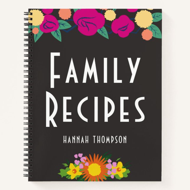 Personalisiertes CookBook Blumenzellenrezept Notizbuch (Vorderseite)