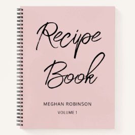 Personalisiertes Cookbook Girly Script Rezept No Notizbuch