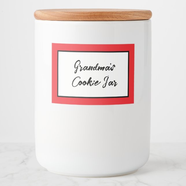Personalisiertes Cookie-Etikett, Oma's Cookie Jar Lebensmitteletikett (Vorderseite)