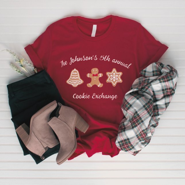 Personalisiertes Cookie Exchange Weihnachtsgeschen T-Shirt (Von Creator hochgeladen)