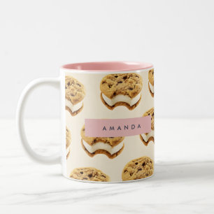 Personalisiertes Cookie Ice Cream Sandwich-Muster Zweifarbige Tasse