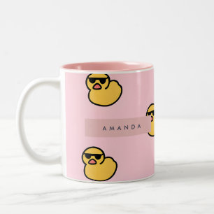 Personalisiertes Cool-Gelbkautschukmuster Zweifarbige Tasse