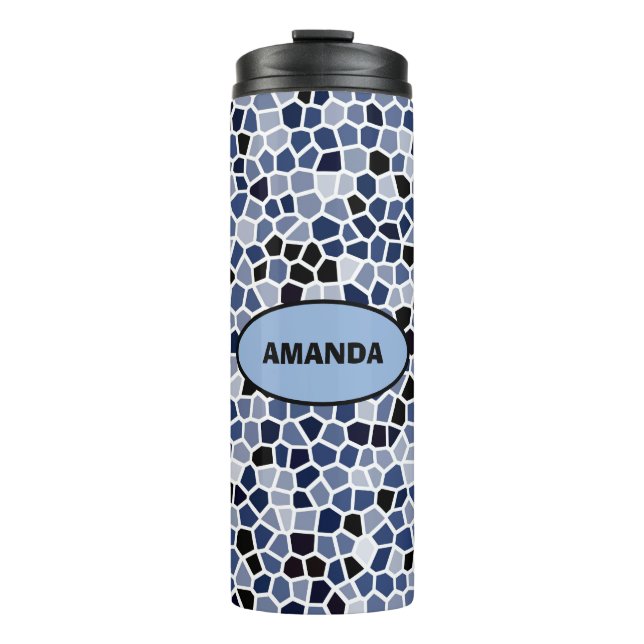 Personalisiertes COOLES blaues gestanztes Glasmust Thermosbecher (Vorderseite)