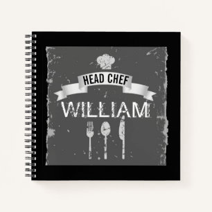 Personalisiertes cooles Graue Koch Rezept Buch für