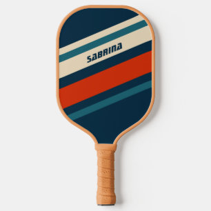 Personalisiertes Cooles Retro Rot Weiß & Blau Pickleball Schläger