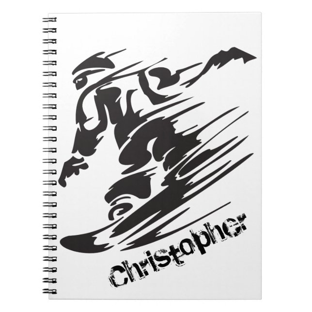 Personalisiertes Cooles Snowboarding Mountain Note Notizblock (Vorderseite)