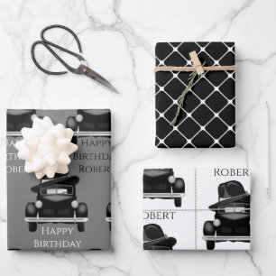 Personalisiertes cooles und klassisches Auto Geschenkpapier Set