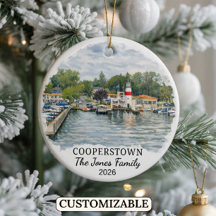 Personalisiertes Cooperstown-Ornament, Benutzerdef Keramik Ornament