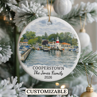 Personalisiertes Cooperstown-Ornament, Benutzerdef Keramik Ornament