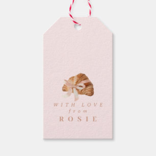 Personalisiertes Coquette-Croissant-Rosafarbenes B Geschenkanhänger