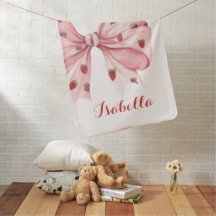 Personalisiertes Coquette-Rosa-Schleife & Erdbeere