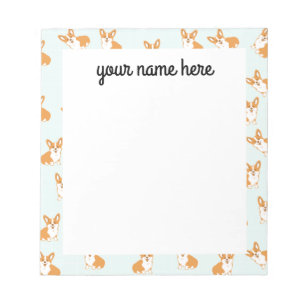 Personalisiertes Corgi Notepad Notizblock