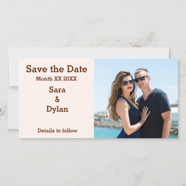 Personalisiertes Couple Foto Save The Date (Vorderseite)
