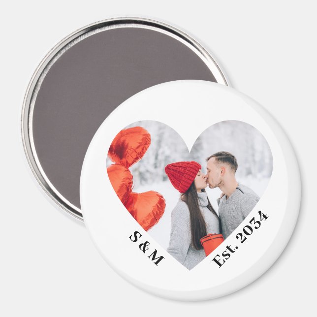 Personalisiertes Couple Heart Magnet (Vorderseite/Rückseite)