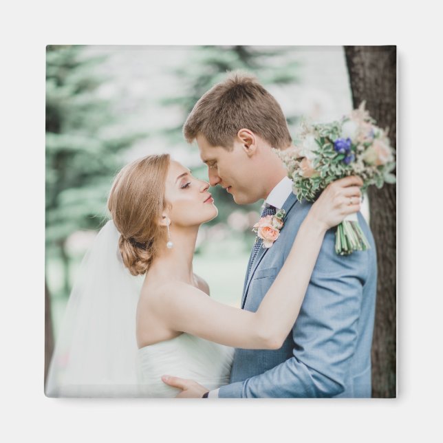 Personalisiertes Couple Wedding Foto Custom Magnet (Vorne)