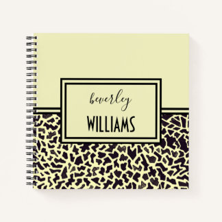 Personalisiertes Cream Leopard SpiralNotebook Notizbuch