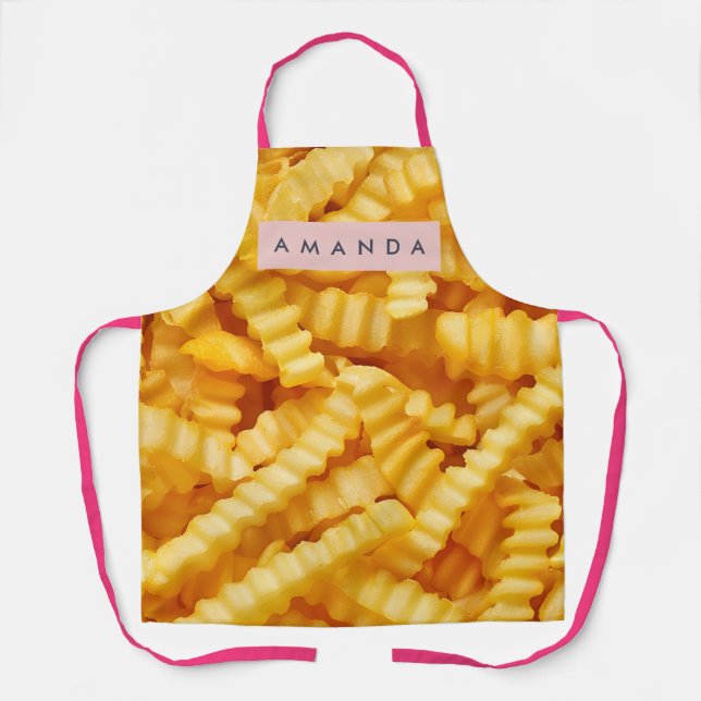Personalisiertes Crinkle Cut Pommes-frites-Design Schürze (Vorderseite)