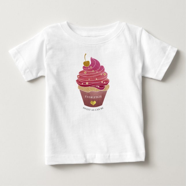 Personalisiertes Cupcake Baby T - Shirt (Vorderseite)