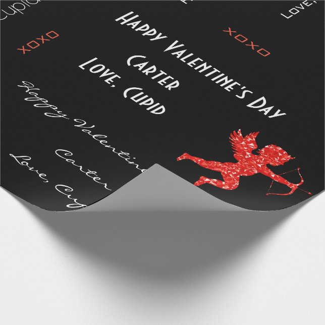 Personalisiertes Cupid Valentin Geschenkpapier (Ecke)