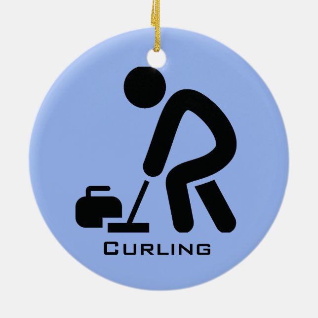 Personalisiertes Curling Keramik Ornament (Hinten)