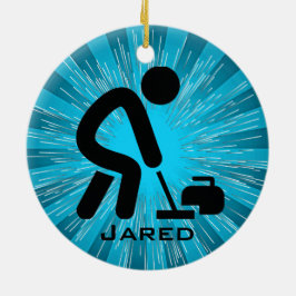 Personalisiertes Curling Keramikornament