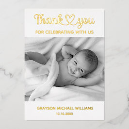 Personalisiertes Custom Foto Neugeborenes Baby Dan Folieneinladung