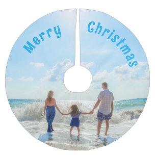 Personalisiertes Custom Foto Weihnachtsbaumrock Polyester Weihnachtsbaumdecke