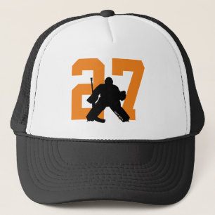 Personalisiertes Custom Hockey Goalie Number Orang Truckerkappe