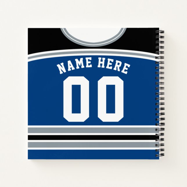 Personalisiertes Custom Ice Hockey Jersey Notizbuch (Rückseite)