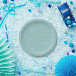 Personalisiertes Cyan Pappteller